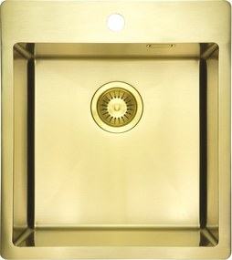 Chiuveta bucatarie inox Deante Olfato, 45x50 cm, auriu periat 450x505 mm, Auriu periat