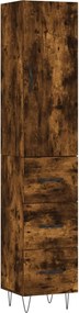 vidaXL Dulap înalt, stejar fumuriu, 34,5x34x180 cm, lemn prelucrat
