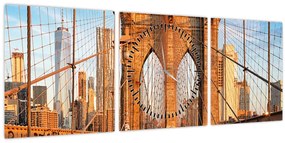 Tablou - Podul Brooklyn (cu ceas) (90x30 cm)