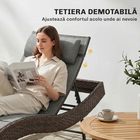 Outsunny chaise longue curbat | Aosom Romania