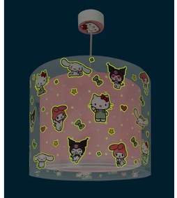 Dalber 41252 - Lustră pentru copii HELLO KITTY&FRIENDS 1xE27/15W/230V roz
