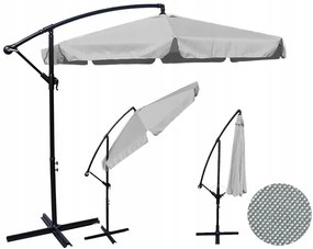 ShopJK UMBRELĂ DE SOARE PENTRU GRĂDINĂ 350 CM GRI