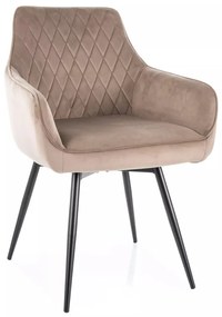 Scaun rotativ Marlo velvet bej inchis/negru Blu40