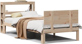 vidaXL Cadru de pat cu tăblie, 90x200 cm, lemn masiv de pin