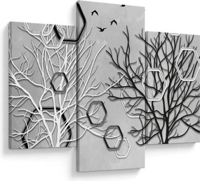 Tablou abstract cu pomi (90x60 cm)