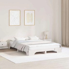 vidaXL Rama de pat Alb 160x200 cm din lemn de pin