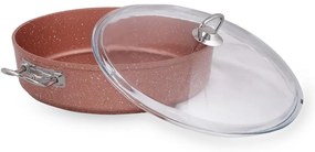 Cratiță din aluminiu cu capac Güral Porselen Classic, ø 30 cm, roz