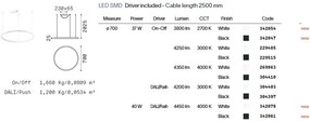 Lustra LED suspendata Oracle slim sp d070 round 2700k on-off WH
