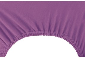 Cearceaf mov din jerseu cu elastic 220x200 cm Amber – Restilo