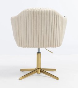 HR832CROSS Scaun Cappuccino Teddy Cord cu Bază Aurie