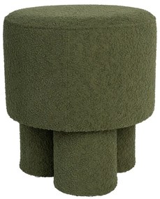 Taburet verde cu tapițerie din țesătură bouclé Marcos – White Label