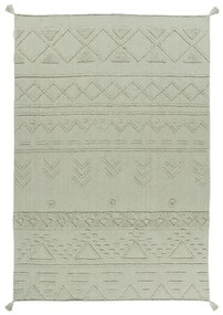 Covor verde deschis lavabil/țesut manual din bumbac 120x160 cm Tribu Olive – Lorena Canals