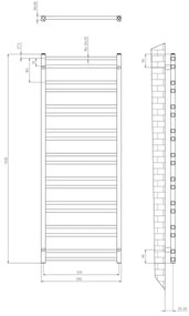 Sapho - Radiator de baie METRO DOS 476W/230V 55x143 cm crom lucios