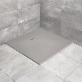 Cadita dus compozit patrata Radaway Kyntos C 90x90 cm gri ciment