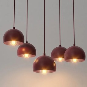 Lustră pe cablu SOOL, 5xE27/15W/230V, bordo