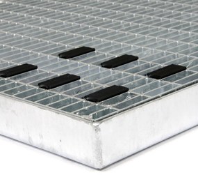 Covoraș metalic grilaj 50 x 100 x 3,3 cm, argintiu