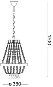 Lustră LED de cristal pe lanț Ideal Lux CAESAR 6xG9/3W/230V d. 38 cm crom