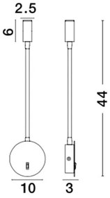 Aplica LED cu spot directionabil design minimalist Jaco neagra NVL-8140322