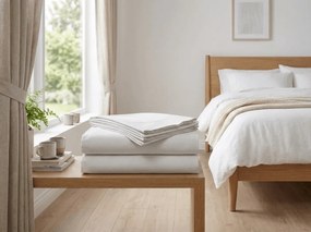 Cearsaf din bumbac STANDARD 140x240 cm, alb
