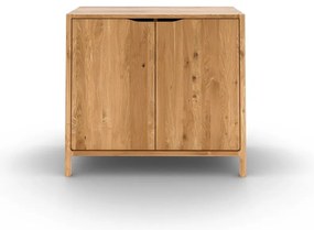 Dulap în culoare naturală din lemn de stejar 95x80 cm Twig – The Beds