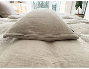 Lenjerie de pat bej din muselină pentru pat dublu 200x200 cm Plain Muslin – Butter Kings