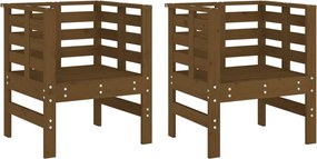 vidaXL Scaune grădină, 2 buc., maro miere 61,5x53x71 cm lemn masiv pin