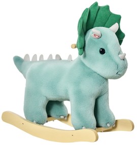 Jucărie de balansare Triceratops HOMCOM pentru copii - Verde închis, 64 x 30 x 54 cm | Aosom Romania