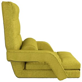 Scaun de podea pliabil cu functie de pat, verde, material textil 1, Verde
