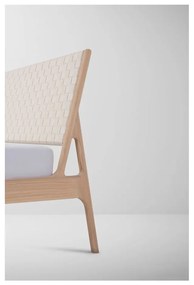 Pat matrimonial alb/în culoare naturală din lemn masiv de stejar 180x200 cm Fawn – Gazzda