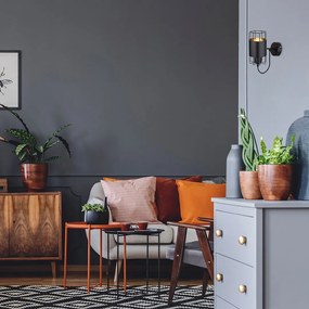 Aplica de perete design industrial Dimitri negru