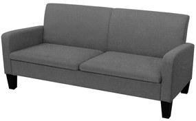 244712 vidaXL Canapea cu 3 locuri, 180 x 65 x 76 cm, gri închis