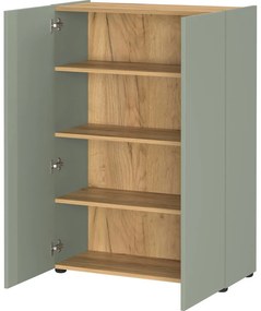 Pantofar verde deschis cu aspect de lemn de stejar 74x105x33 cm Alviano – Germania