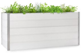 Nova Grow, ghiveci de grădină, 195 x 91 x 100 cm, WPC, aspect de lemn, alb