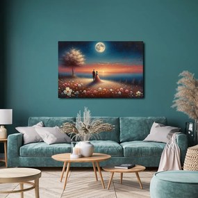 Tablou cuplu în lumina lunii