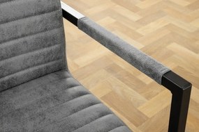 Set 2 scaune cu brate Loft vintage gri/ negru