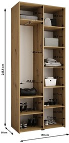 Dulap de haine 110 cm Carmela 50-3 (alb + Auriu). 1126770