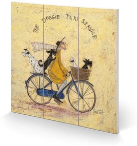 Sam Toft - The Doggie Taxi Service Pictură pe lemn, (30 x 30 cm)