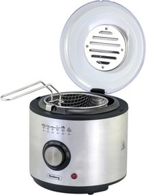 La mâna a doua: Friteuza cu ulei Rosberg R51980U, 1 L, 950W, Control temperatura, Filtru, Inox