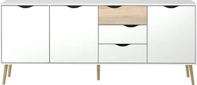 Comoda OSLO 75454, stejar sonoma/alb, DTD laminat, 196x39x82 cm