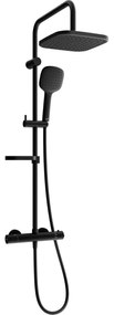 Mexen KX33 set de duș cu pară de tip ploaie și baterie termostatică, Neagră - 771503391-70
