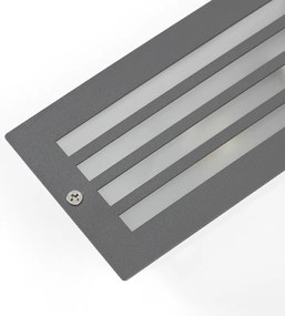 Lampă modernă încastrată gri închis IP44 - Hurricane