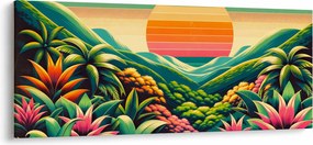 Tablou - Apus de soare multicolor (120x50 cm)