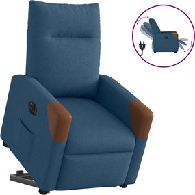 vidaXL Fotoliu electric rabatabil cu ridicare, albastru, textil