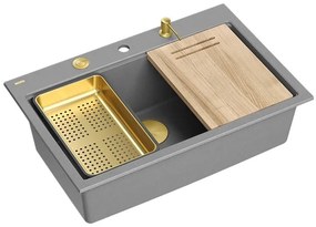 Chiuveta din granit MARC 110 WORKSTATION gri metalic