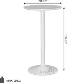 MAZZONI EXPORT KORFU Negru - MASĂ ÎNALTĂ DE BAR/BUCĂTĂRIE FURNIR PICIOR DIN OȚEL
