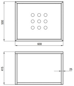 Consola baie suspendata Deante 60x50 cm negru mat 600x500 mm