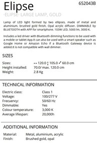 Lustra LED suspendata design ultra-modern, DIMABILA prin BLUETOOTH Elipse SV-652043B