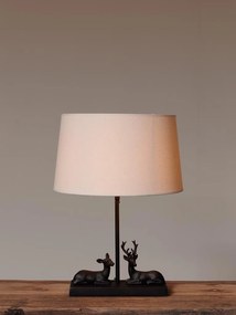 Lampa de masa, cu abajur din in, Hind