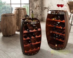 Raft pentru sticle- Bar design colonial Chateau 80cm coffee