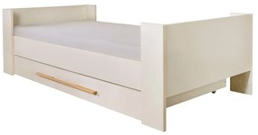 Pat pentru copii bej cu spațiu de depozitare fără somieră 90x200 cm Kids – Roba